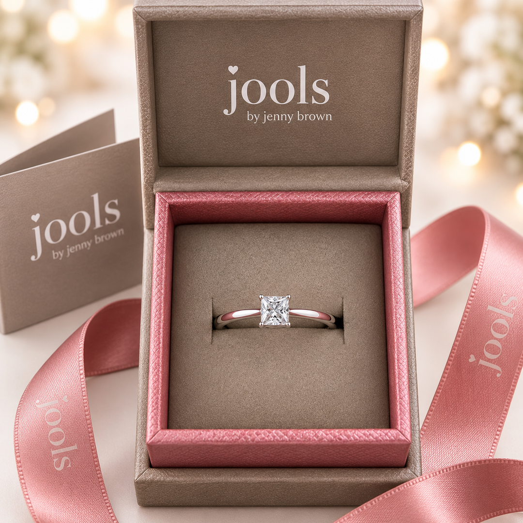Sterling Silver 0.50ct Princess Cut Solitaire Ring | Premium Cubic Zirconia