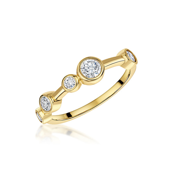 Yellow Gold Single Row Stackable Bubble Ring-JOOLS by Jenny Brown