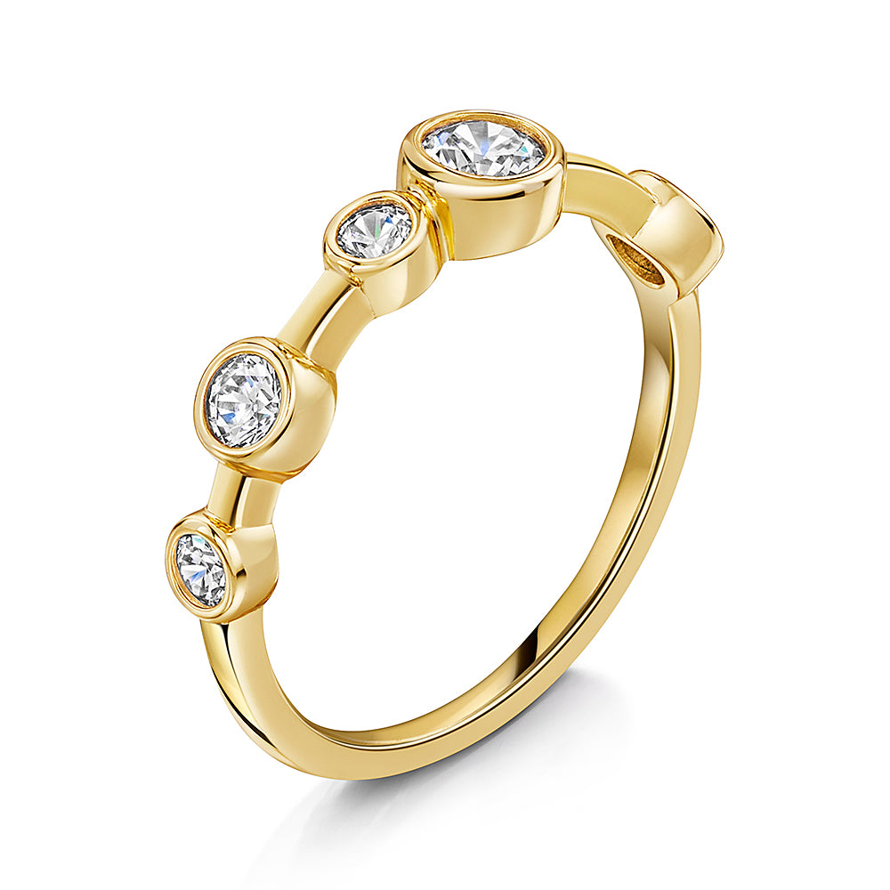 Yellow Gold Single Row Stackable Bubble Ring-JOOLS by Jenny Brown