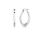 Load image into Gallery viewer, Sterling Silver Plain Oval Hoops Earrings -JOOLS by Jenny Brown
