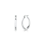 Load image into Gallery viewer, Sterling Silver  Solid  Classic Oval Oval Hoop Earrings
