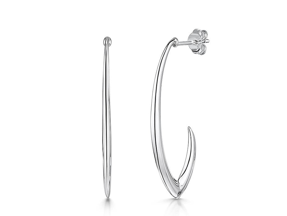 Sterling Silver  Half Open Hoop Earrings