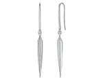 Load image into Gallery viewer, Sterling Silver  Encrusted Triangles Cubic Zirconia Drop Earrings
