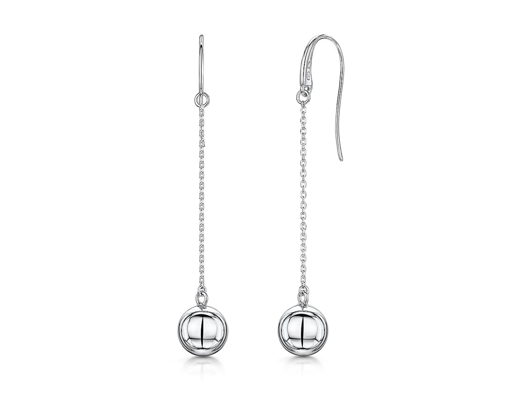 Sterling Silver Drop Ball  Earrings-JOOLS by Jenny Brown