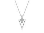 Load image into Gallery viewer, Sterling Silver Necklace - Art Deco Style Featuring A Silver Triangle With Cubic Zirconia Stones
