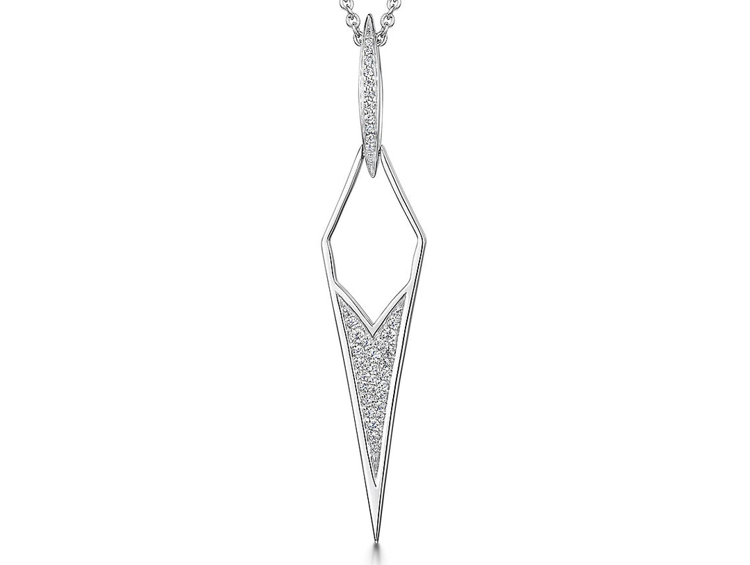 Sterling Silver Necklace -Art Deco Style