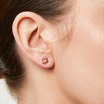 Load image into Gallery viewer, Rose Gold Vermeil  Flower Stud Earring
