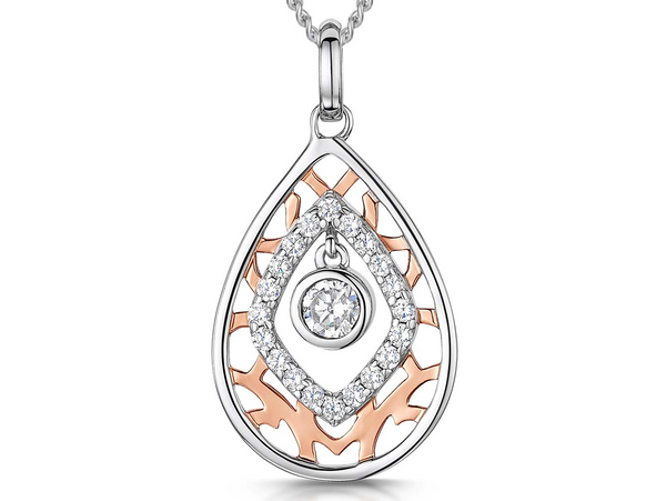 Rose Gold Evil Eye Centre Pendant-JOOLS By Jenny Brown