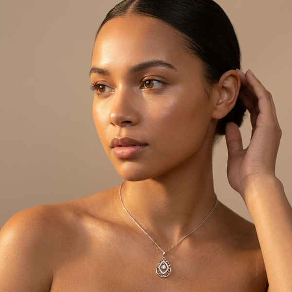 Rose Gold Evil Eye Centre Pendant - JOOLS By Jenny Brown