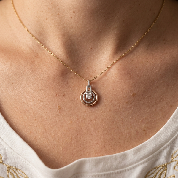 Rose Gold Circle Drop  Pendant With A Cubic Zirconia Centre - JOOLS By Jenny Brown