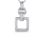 Load image into Gallery viewer, Sterling Silver Art Deco Open Square Pendant

