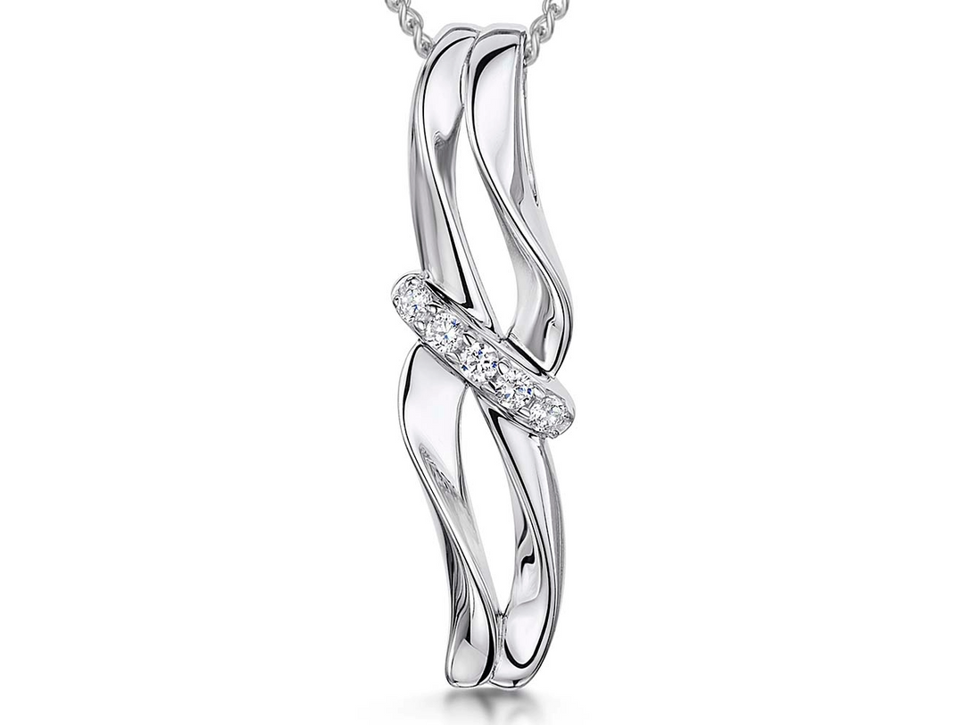 Sterling Silver Pendant With Cubic Zirconia Band