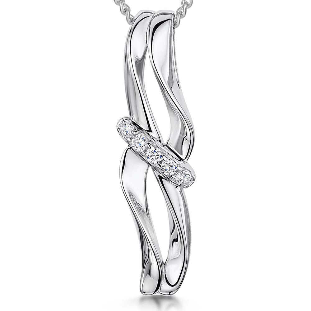 Sterling Silver Pendant With Cubic Zirconia Band