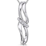 Load image into Gallery viewer, Sterling Silver Pendant With Cubic Zirconia Band
