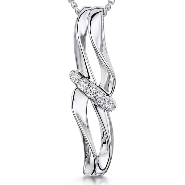 Sterling Silver Pendant With Cubic Zirconia Band