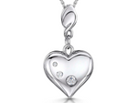 Load image into Gallery viewer, Sterling Silver Pendant Inlaid With Three Cubic Zirconia Stones
