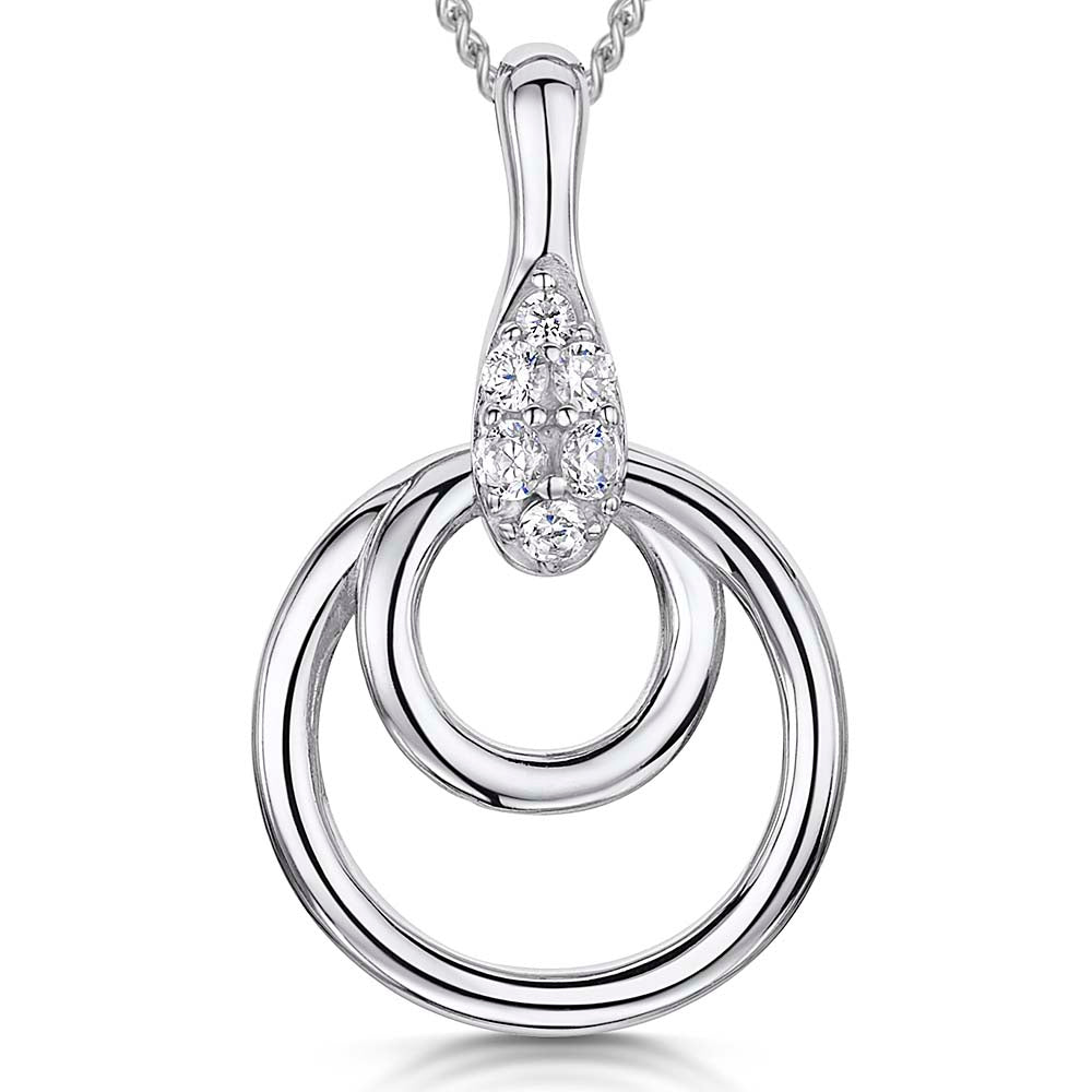 Sterling Silver Pendant Double Circle