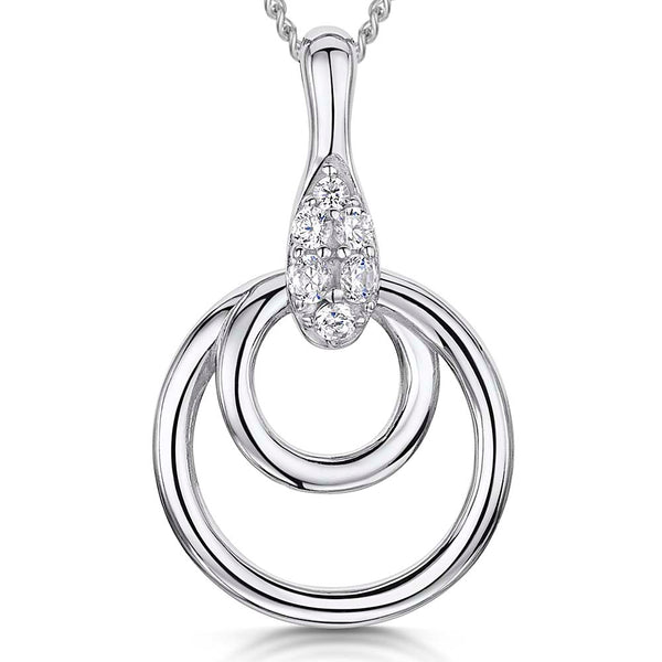 Sterling Silver Pendant Double Circle