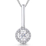 Load image into Gallery viewer, Sterling Silver Halo Pendant With Elongated Bale
