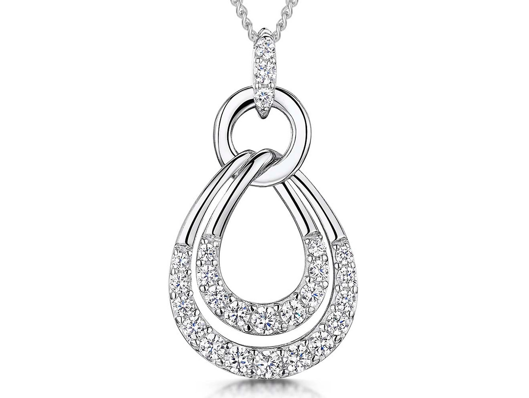 Double Pave Teardrop Pendant-JOLS by Jenny Brown
