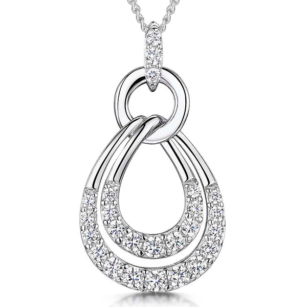 Double Pave Teardrop Pendant