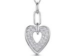 Load image into Gallery viewer, Sterling Silver Heart Pendant With Pave Cubic Zirconia&#39;s

