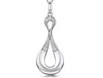 Load image into Gallery viewer, Sterling Silver Cubic Zirconia Double  Loop Pendant
