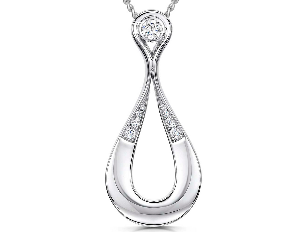 Sterling Silver Cubic Zirconia Loop Pendant