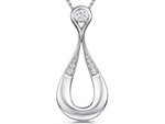 Load image into Gallery viewer, Sterling Silver Cubic Zirconia Loop Pendant
