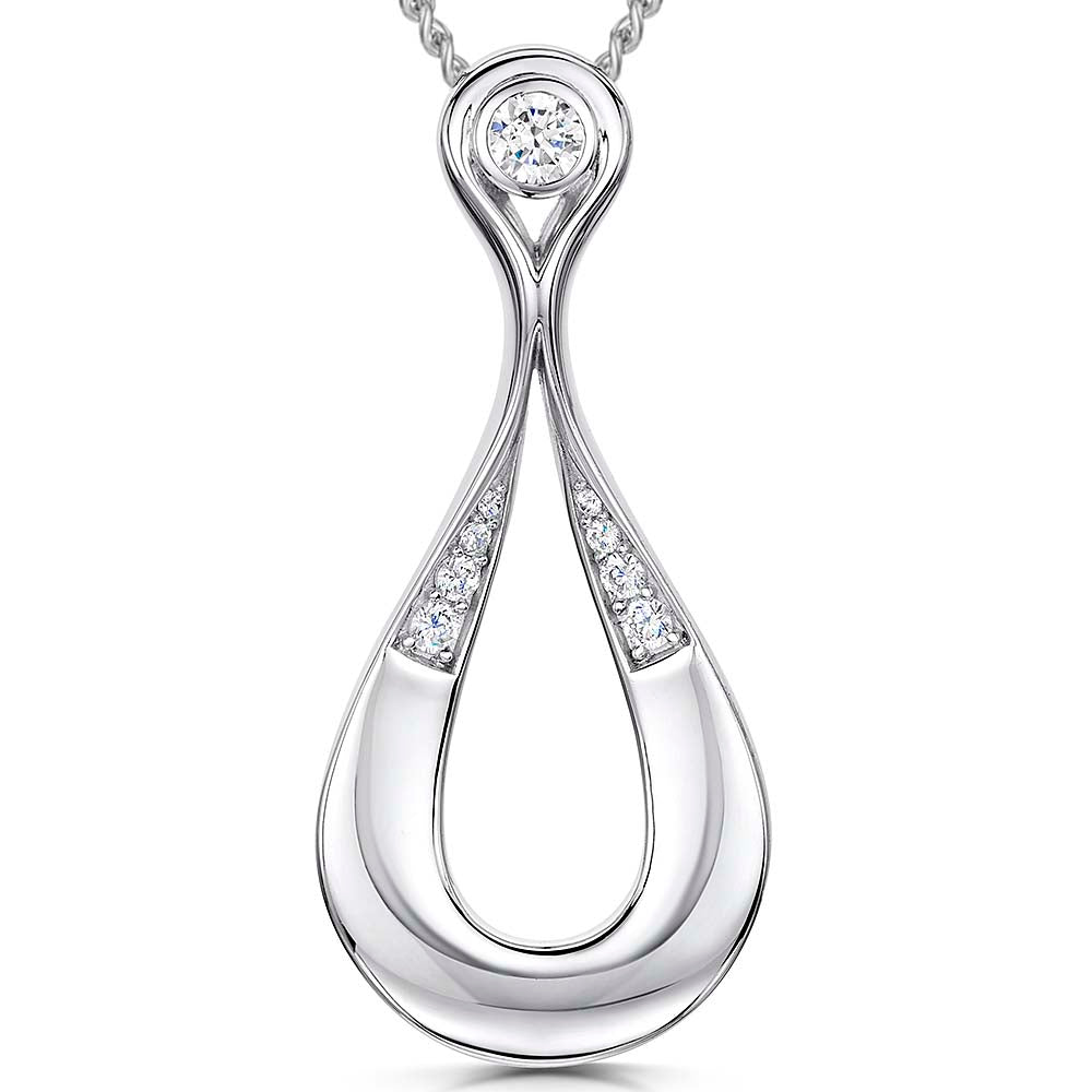 Sterling Silver Cubic Zirconia Loop Pendant
