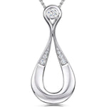 Load image into Gallery viewer, Sterling Silver Cubic Zirconia Loop Pendant
