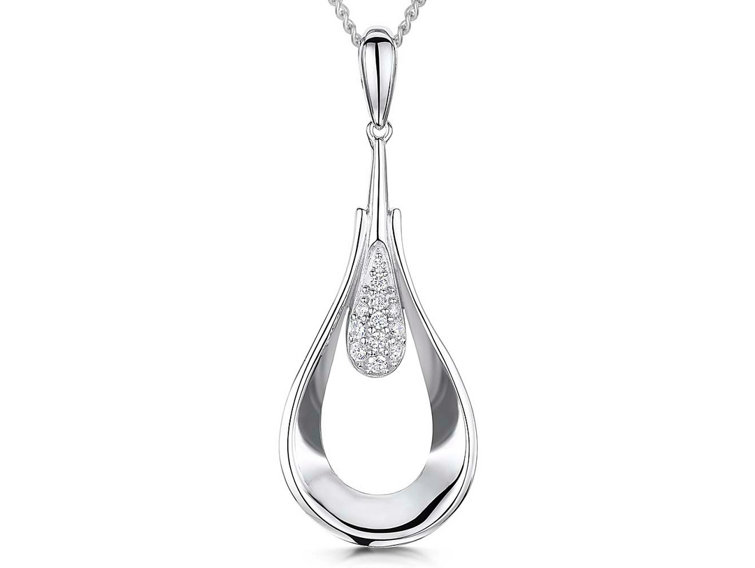 Sterling Silver Open Teardrop Pendant