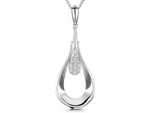 Load image into Gallery viewer, Sterling Silver Open Teardrop Pendant
