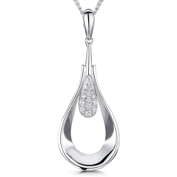 Sterling Silver Open Teardrop Pendant