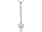 Load image into Gallery viewer, Sterling Silver Long Pendant With Heart Drop

