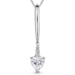 Load image into Gallery viewer, Sterling Silver Long Pendant With Heart Drop
