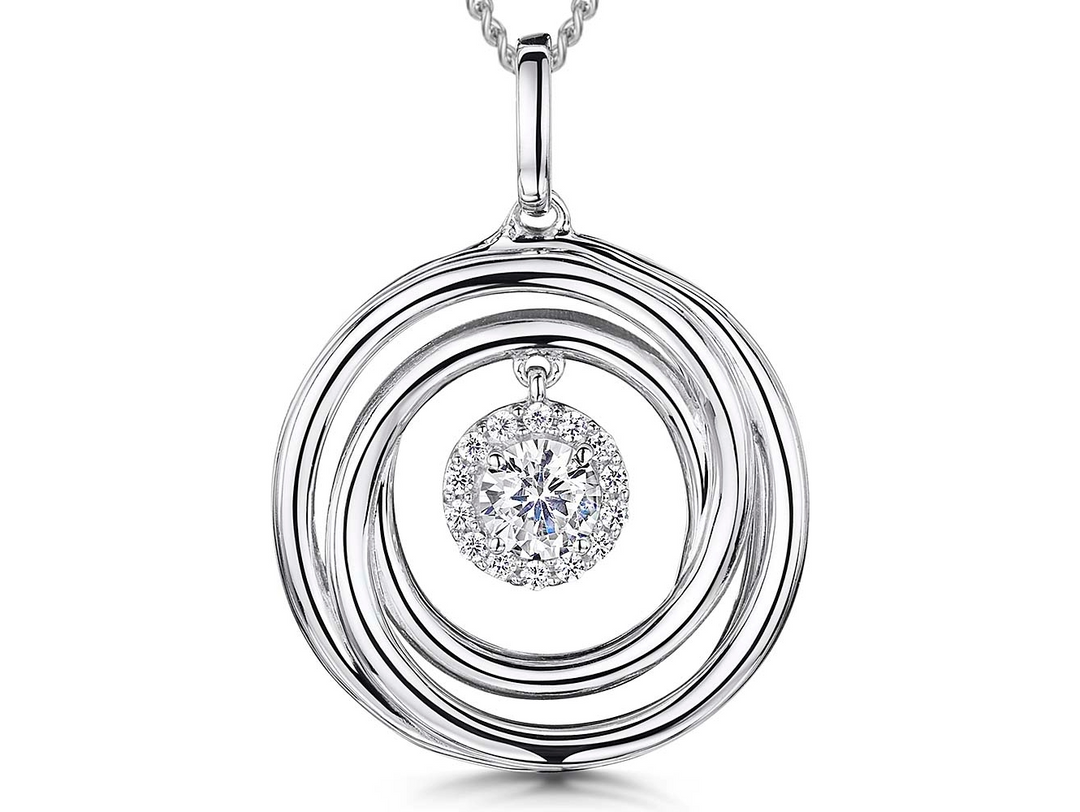 Circle Pendant With Halo CZ Centre