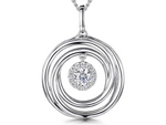 Load image into Gallery viewer, Circle Pendant With Halo CZ Centre
