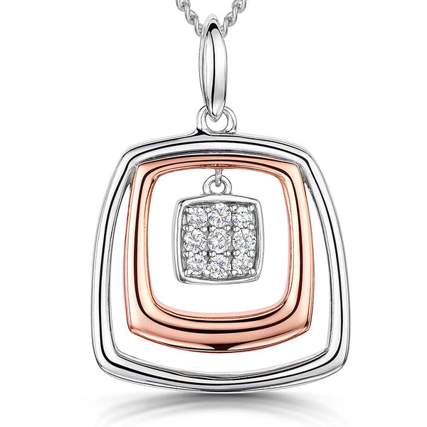 Rose Gold  3 Square  Pendant - JOOLS By Jenny Brown