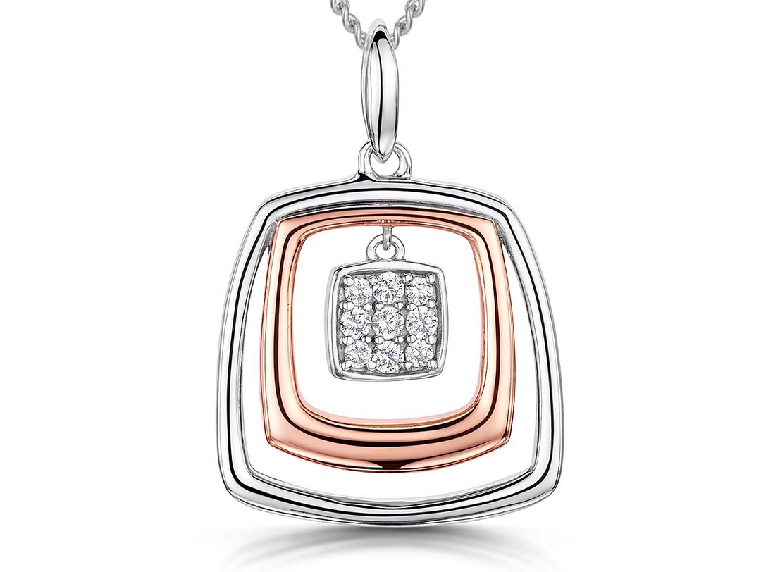 Rose Gold  3 Square  Pendant - JOOLS By Jenny Brown