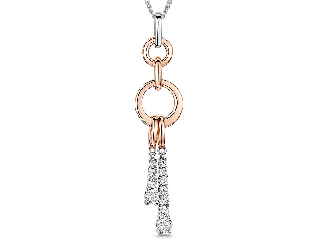 Rose Gold Necklace Set With Cubic Zirconia Drops - JOOLS By Jenny Brown