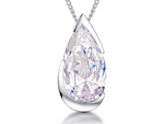 Load image into Gallery viewer, Sterling Silver And Cubic Zirconia Pear Shape Faceted Pendant
