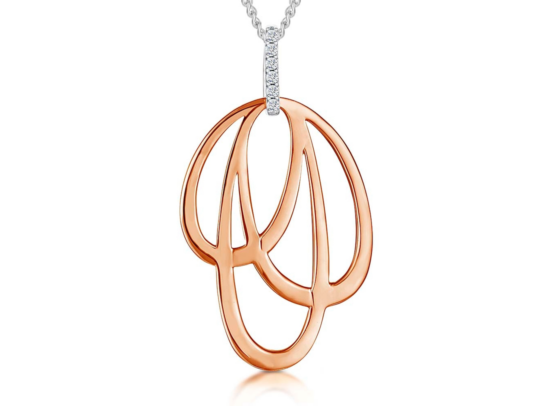 Rose Gold Open Oval  Pendant