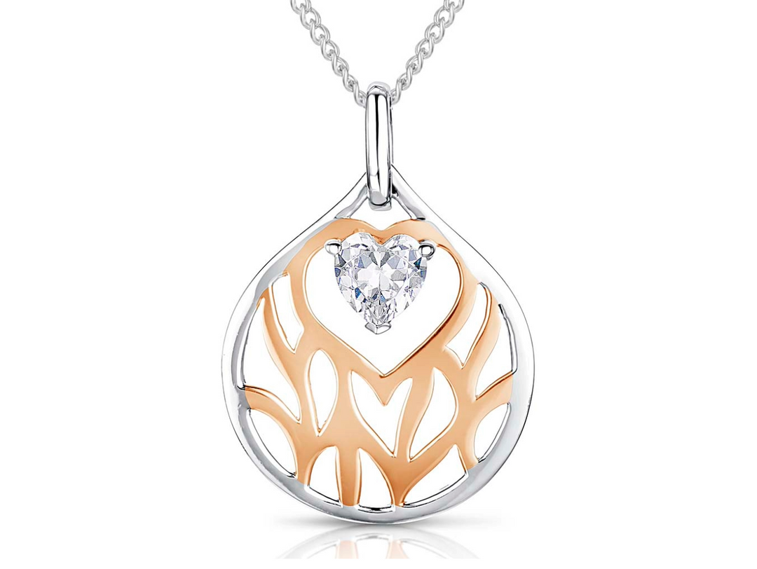 Rose Gold  Suspended Heart Pendant - JOOLS By Jenny Brown
