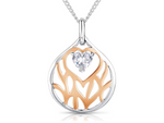 Load image into Gallery viewer, Rose Gold  Suspended Heart Pendant - JOOLS By Jenny Brown
