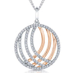 Load image into Gallery viewer, Sterling Silver &amp; Rose Gold Stranded Pendant With Cubic Zirconias
