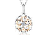 Load image into Gallery viewer, Sterling Silver &amp; Rose Gold Flower Circle Pendant - JOOLS By Jenny Brown

