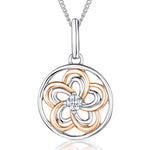 Load image into Gallery viewer, Sterling Silver &amp; Rose Gold Flower Circle Pendant - JOOLS By Jenny Brown
