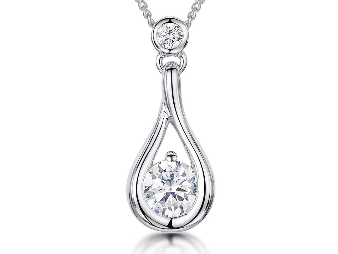 Sterling Silver Open Teardrop Pendant - JOOLS By Jenny Brown