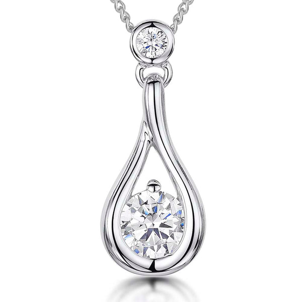 Sterling Silver Open Teardrop Pendant - JOOLS By Jenny Brown